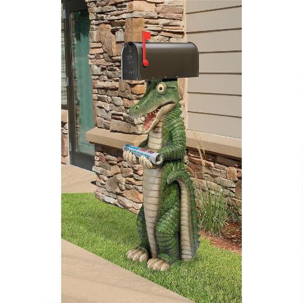 Crocodile Sculptural Mailbox sleeve Post Statue sale standard sculpture